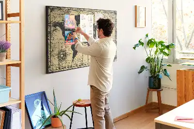 Bedruckte Kork-Weltkarte im Retro-Stil