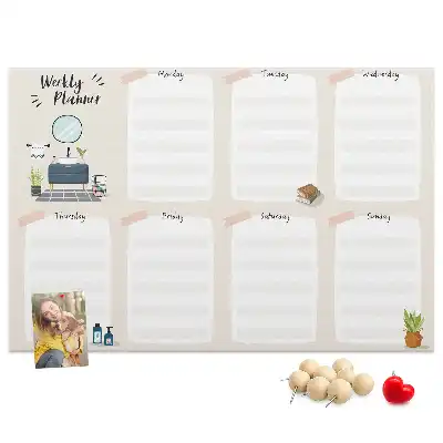 Bilder-Korktafel Wochen-Wandkalender