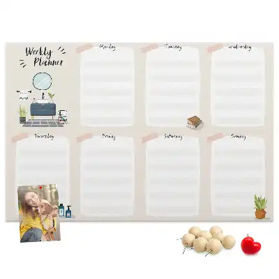 Bilder-Korktafel Wochen-Wandkalender