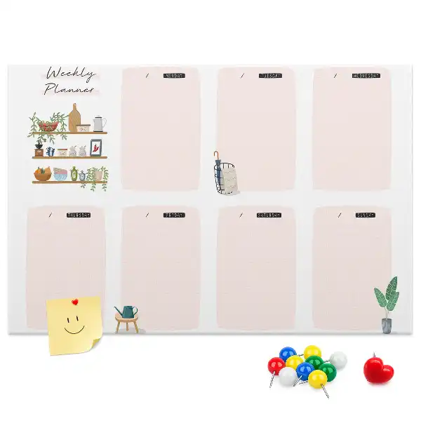 Bilder-Korktafel Wochenplan Organizer