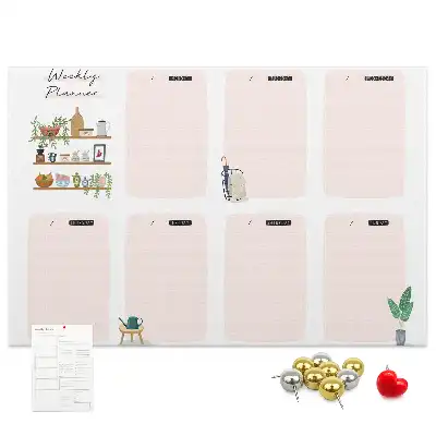 Bilder-Korktafel Wochenplan Organizer