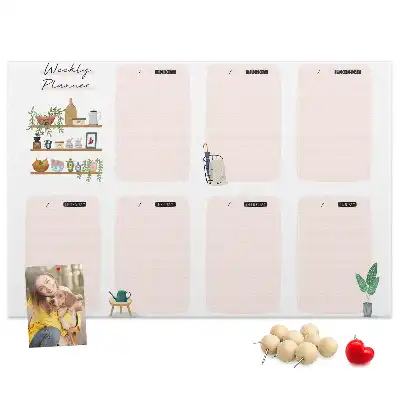 Bilder-Korktafel Wochenplan Organizer