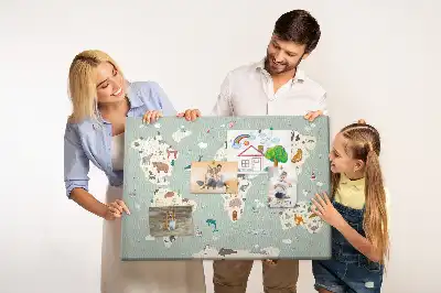 Bedruckte Korkplatte mit Tierweltkarte