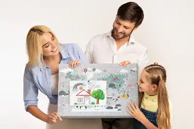 Kork-Pinnwand mit Cartoon-Weltkarte
