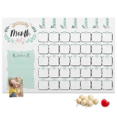 Kork Pinnwand Wandkalender für den Monat