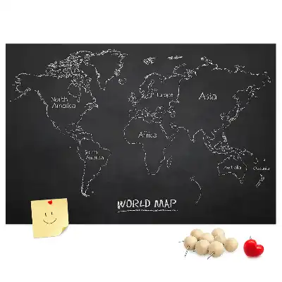 Korktafel mit Weltkarten-Motiv zur Länderübersicht