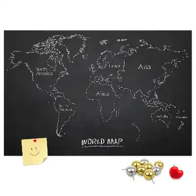 Korktafel mit Weltkarten-Motiv zur Länderübersicht
