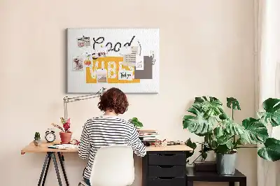 Bedruckte Korkplatte Inspirierender Satz