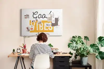 Bedruckte Korkplatte Inspirierender Satz