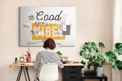 Bedruckte Korkplatte Inspirierender Satz