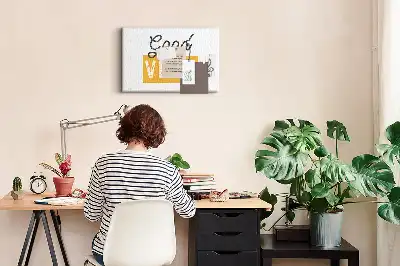 Bedruckte Korkplatte Inspirierender Satz