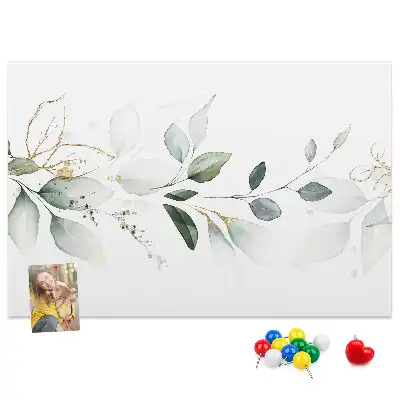 Pinnwand mit geometrischem Botanik-Motiv