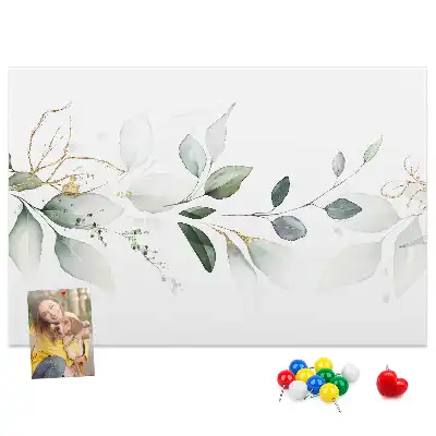 Pinnwand mit geometrischem Botanik-Motiv