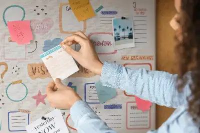 Bedruckte Korkplatte Buntes Visionboard