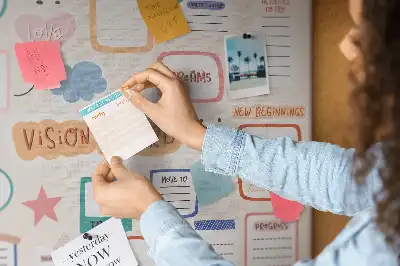 Bedruckte Korkplatte Buntes Visionboard