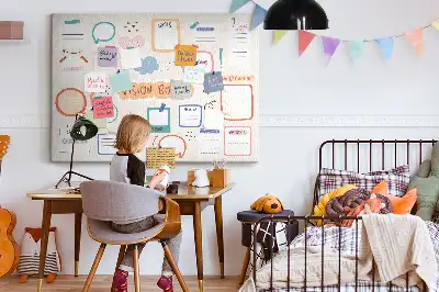 Bedruckte Korkplatte Buntes Visionboard