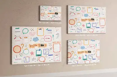 Bedruckte Korkplatte Buntes Visionboard
