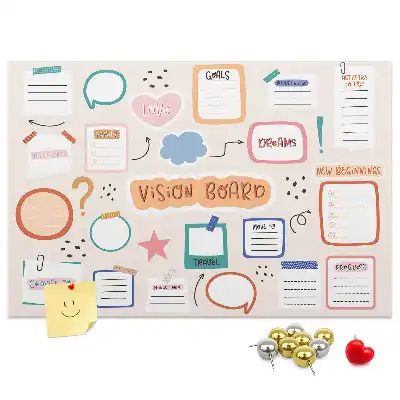 Bedruckte Korkplatte Buntes Visionboard