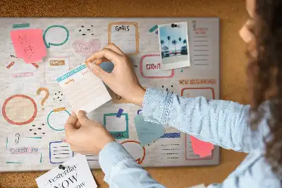 Bedruckte Korkplatte Buntes Visionboard