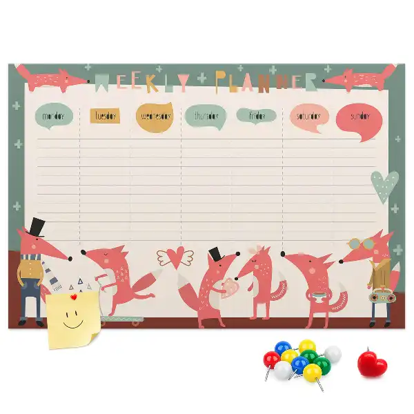 Kork Pinnwand Kinder-Wochenorganizer