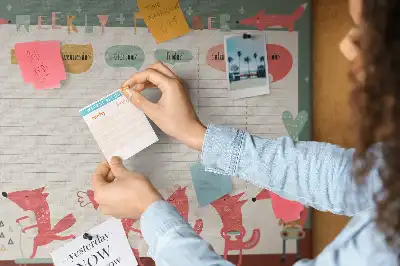 Kork Pinnwand Kinder-Wochenorganizer