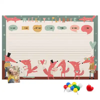 Kork Pinnwand Kinder-Wochenorganizer