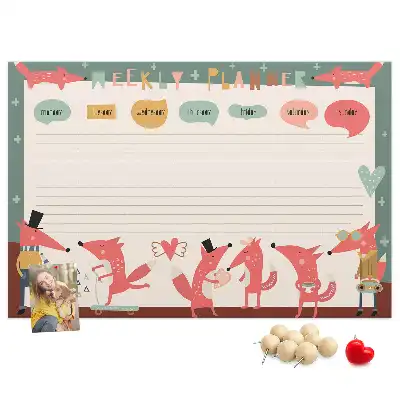 Kork Pinnwand Kinder-Wochenorganizer