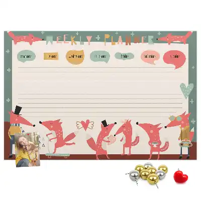 Kork Pinnwand Kinder-Wochenorganizer