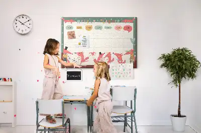 Kork Pinnwand Kinder-Wochenorganizer