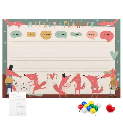 Kork Pinnwand Kinder-Wochenorganizer