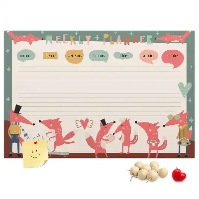 Kork Pinnwand Kinder-Wochenorganizer