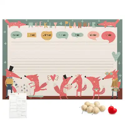 Kork Pinnwand Kinder-Wochenorganizer