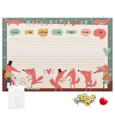Kork Pinnwand Kinder-Wochenorganizer