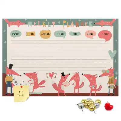 Kork Pinnwand Kinder-Wochenorganizer
