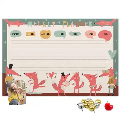 Kork Pinnwand Kinder-Wochenorganizer