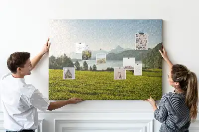 Bilder-Korktafel Berge Feld