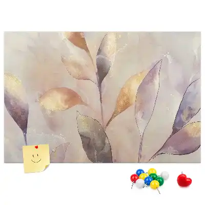 Bedruckte Korkplatte mit Pflanzen-Aquarell