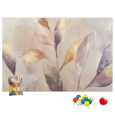 Bedruckte Korkplatte Pflanzen Aquarell