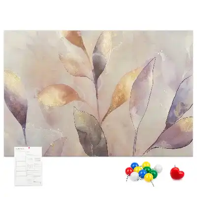 Bedruckte Korkplatte Pflanzen Aquarell