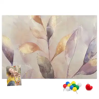 Bedruckte Korkplatte Pflanzen Aquarell
