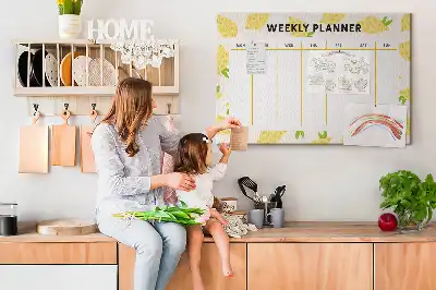 Kork Pinnwand Wochenplaner Zitronen
