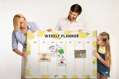 Kork Pinnwand Wochenplaner Zitronen