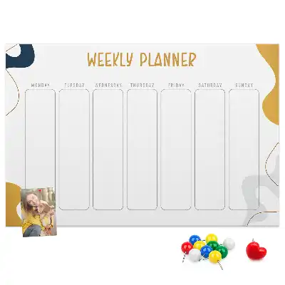 Bedruckte Korkplatte Sieben-Tage-Plan für die Wand