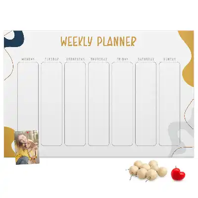 Bedruckte Korkplatte Sieben-Tage-Plan für die Wand