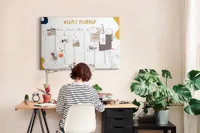 Bedruckte Korkplatte Sieben-Tage-Plan für die Wand