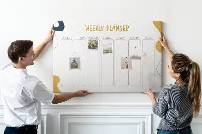 Bedruckte Korkplatte Sieben-Tage-Plan für die Wand