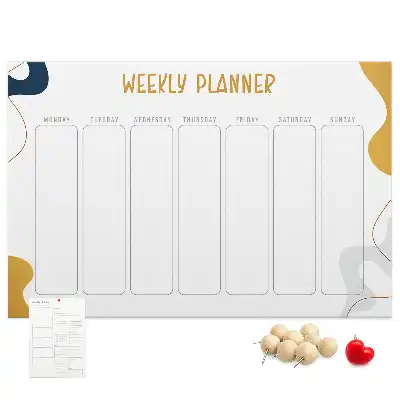 Bedruckte Korkplatte Sieben-Tage-Plan für die Wand