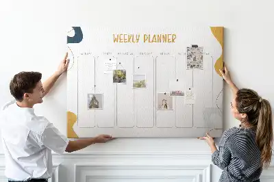 Bedruckte Korkplatte Sieben-Tage-Plan für die Wand