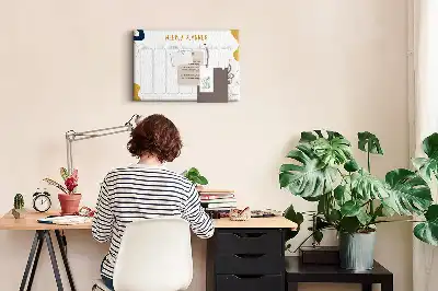 Bedruckte Korkplatte Sieben-Tage-Plan für die Wand