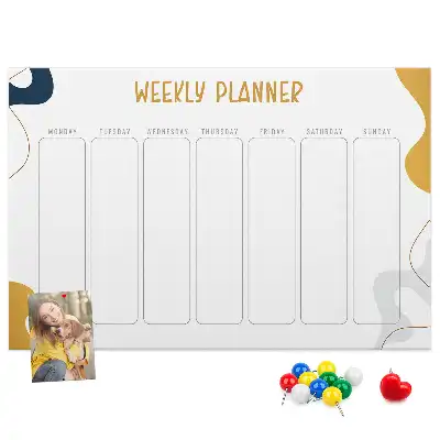 Bedruckte Korkplatte Sieben-Tage-Plan für die Wand